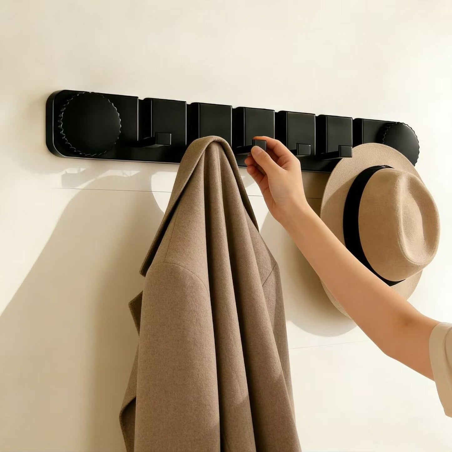 Plliocse Wall Coat Hook Racks Folding Invisible Coat Hooks Easy Install Clothes Rack for Space Saving (Grey)