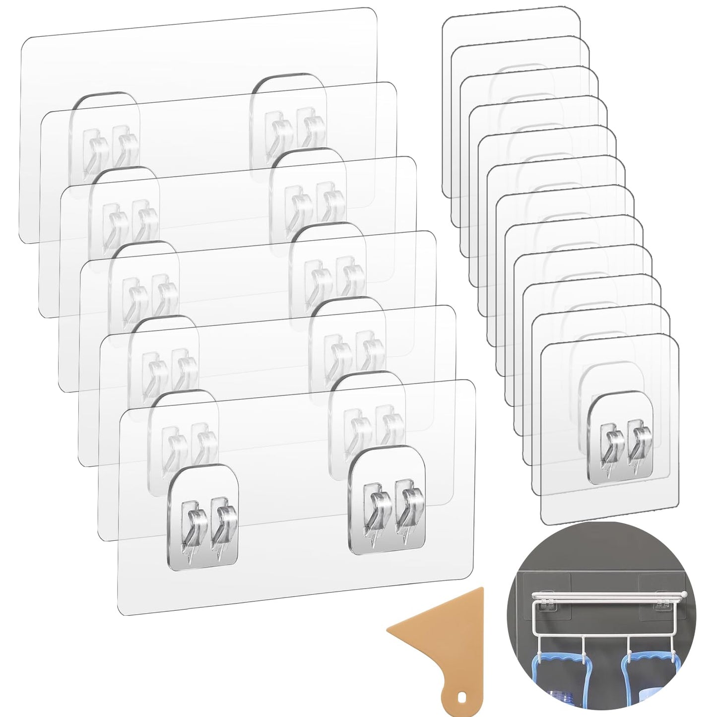 18Pcs Shower Caddy Adhesive Hooks Replacement,Strong Stickers Shower Hook