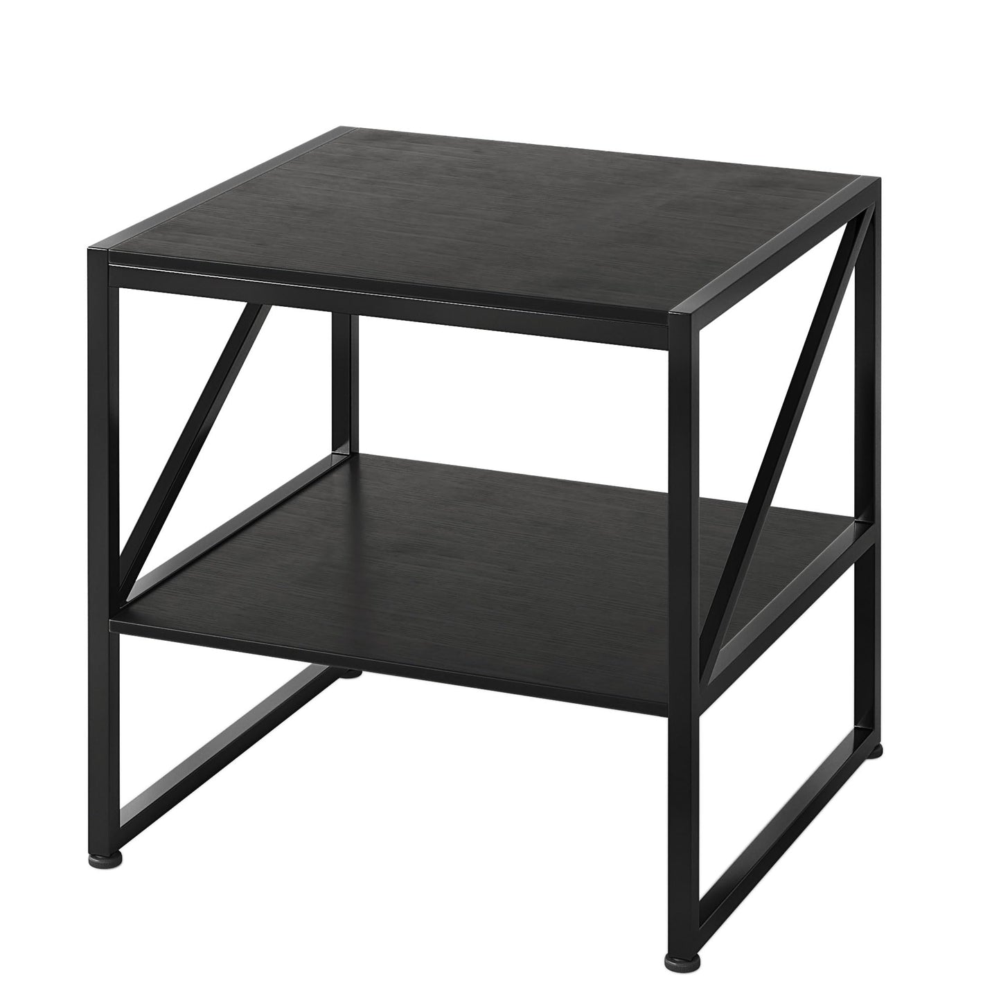 MUTUN 50cm Square End Table, 20 Inch Side Table for Living Room, Bedside Table for Bedroom, Nightstand, Small Table, Black
