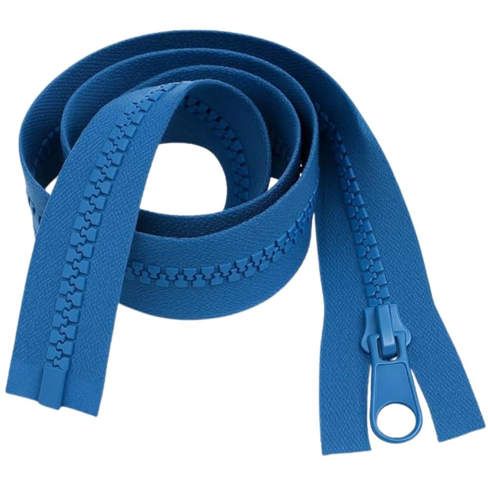 24" (61cm) Mid Blue Chunky Zip - Heavy-Duty Open-Ended Separating