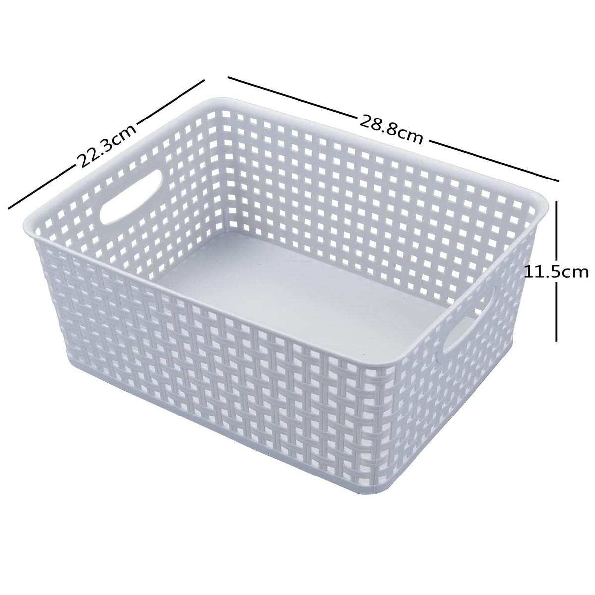 Nesmilers Plastic Weave Storage Basket Box, Storage Baskets Set of 6