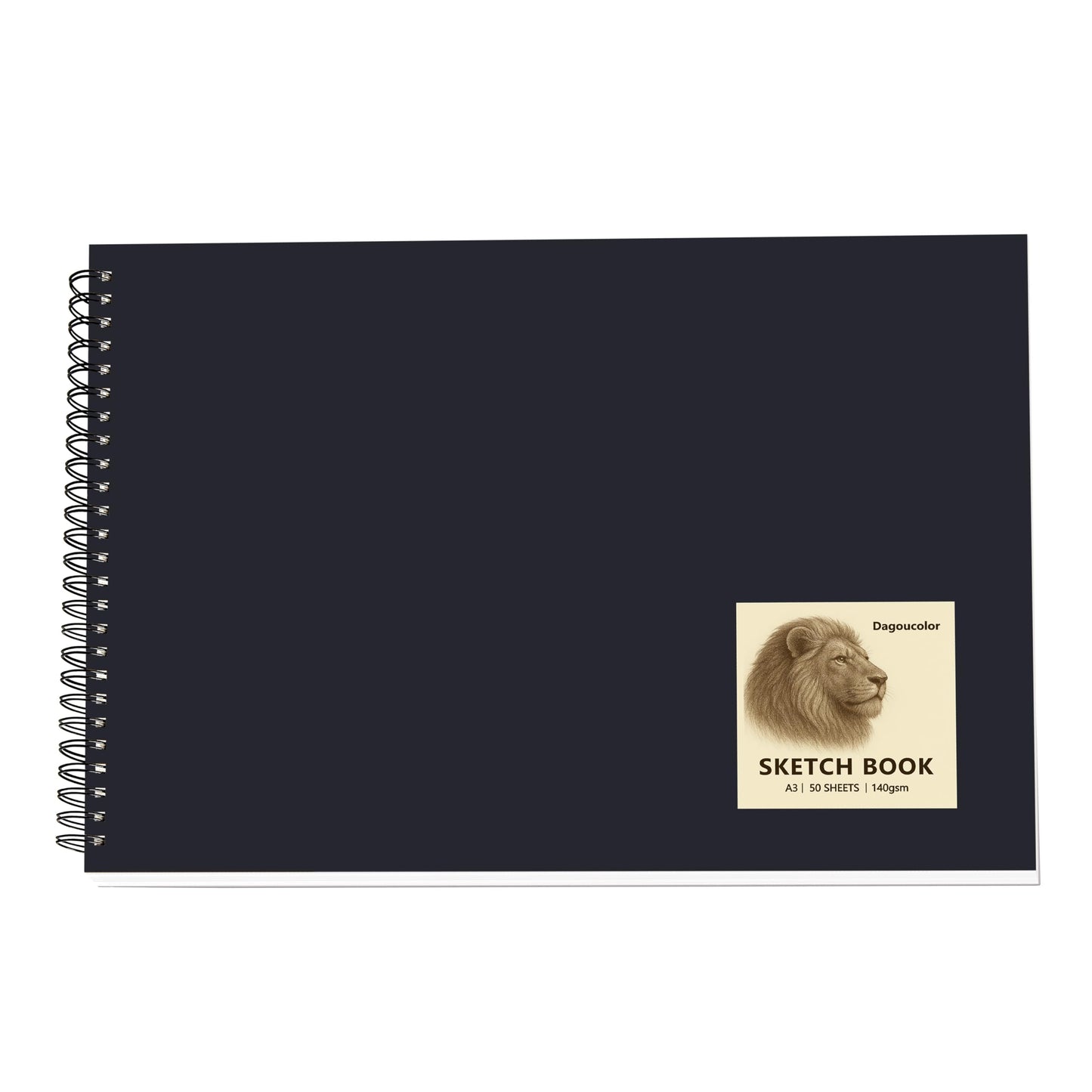 DagouColor Sketch Book, 1 Pack, 50 Sheets (100 Pages), A3 Acid-Free Art Drawing Paper, 140GSM Spiral Sketch Pad for Beginning Artists Adults Kids