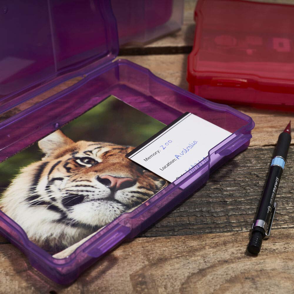 Office Mania Photo Storage Box with Labels for 600 Photos