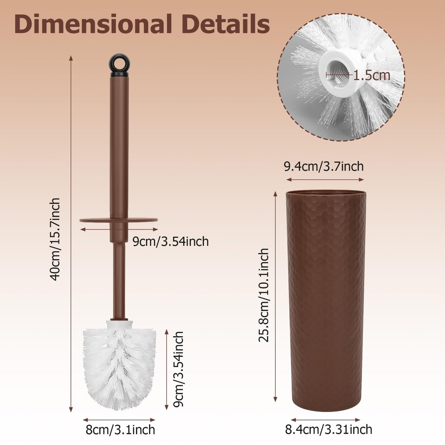 Toilet Brush, 2 Pack Toilet Brushes & Holders Sets with Plastic Handle & Soft Flexible Bristles, 4 Toilet Brush Heads for Bathroom Toilet-Ergonomic
