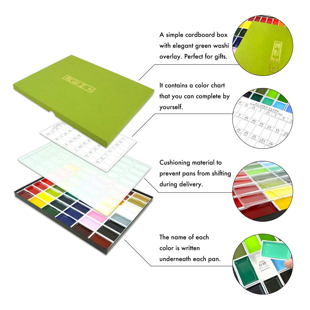 Kuretake ZIG GANSAI TAMBI watercolor set (48 colors set)