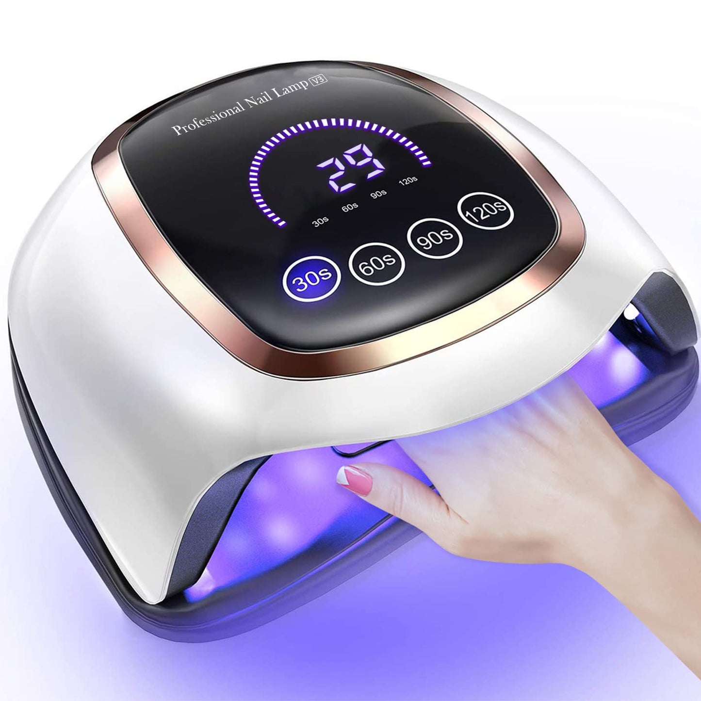 NAXBEY LED UV Nail Lamp,168W Gel Nail Lamp with 7.5 Inch Large LCD Touch Screen/4 Timer Setting/Auto Sensor,Professional Nail Dryer DIY Tools for