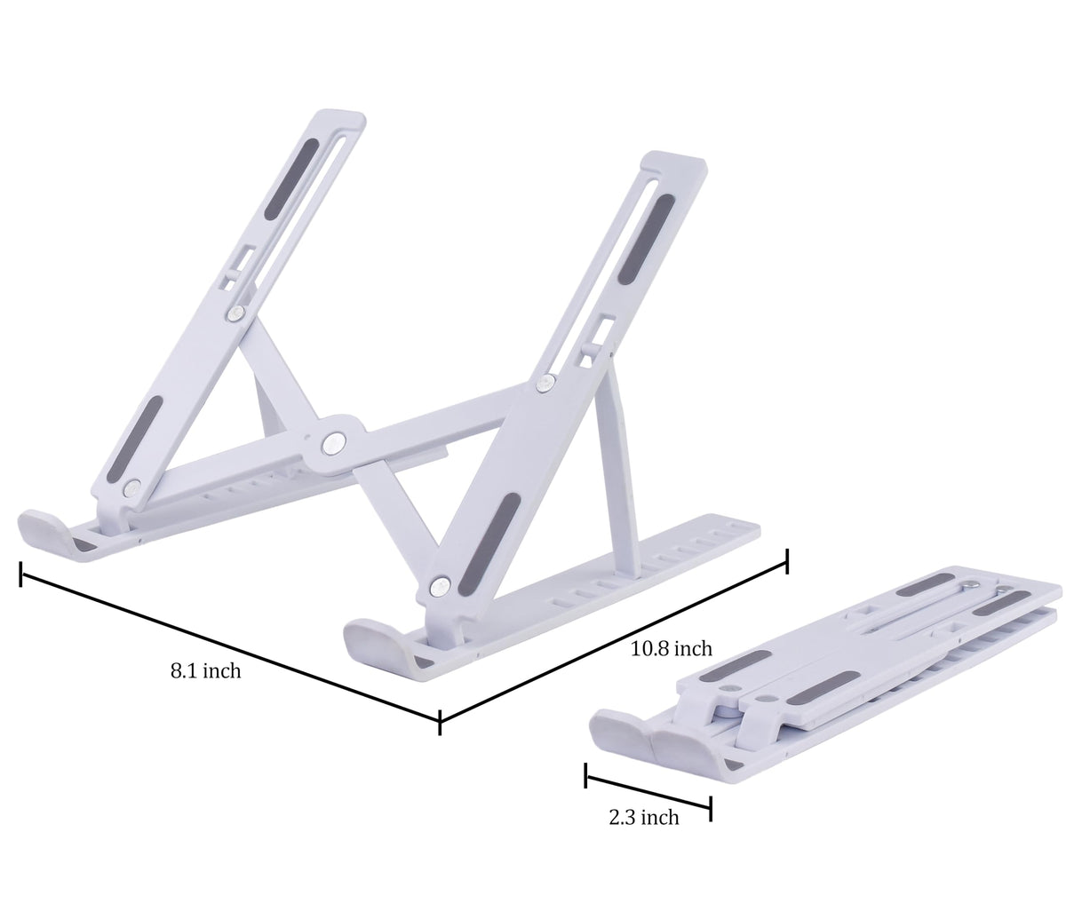 Fit4Less Foldable Laptop Stand, adjustable Height,Ergonomic Computer Stand, astic white color for Various Laptops no more than 16''