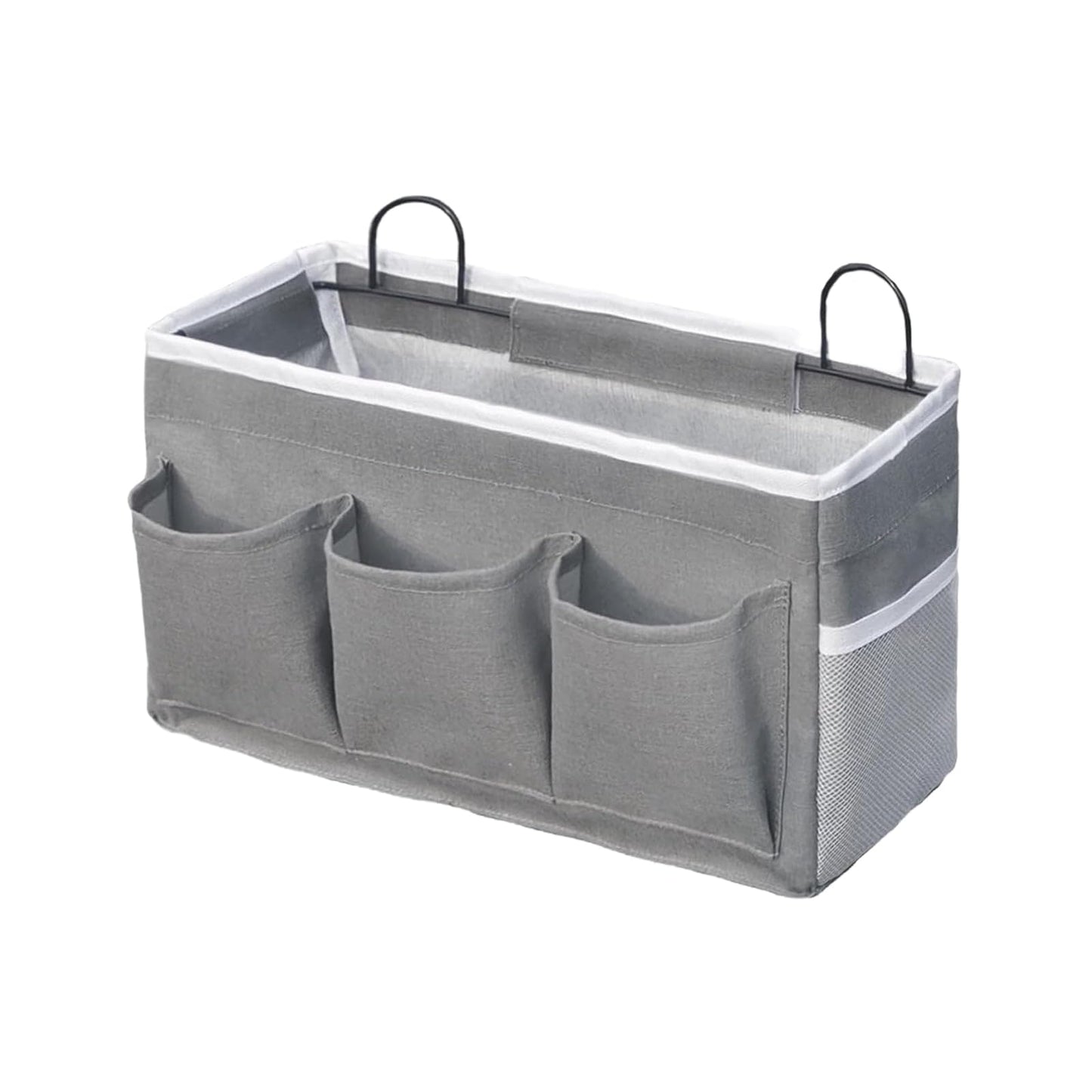 Eidoct Canvas Wall Hanging Organizer Bag with Hook, 3-pockets Storage Bag