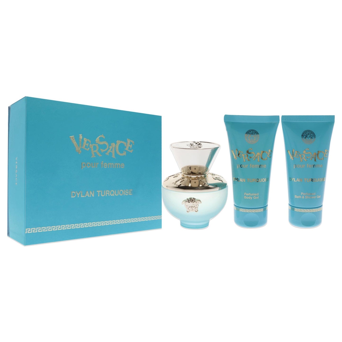 Versace Pour Femme Dylan Turquoise Gift Set 50ml EDT + 50ml Bath & Shower Gel + 50ml Body Gel