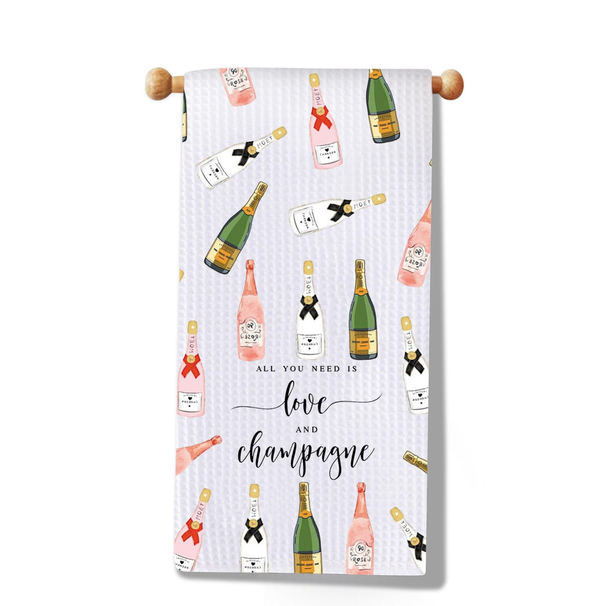 MYSOMY Champagne Kitchen Towel Dish Towel Champagne Lover Gift Home Champagne Bar Decor Towel Funny Alcohol Gift (Champagne Towel)