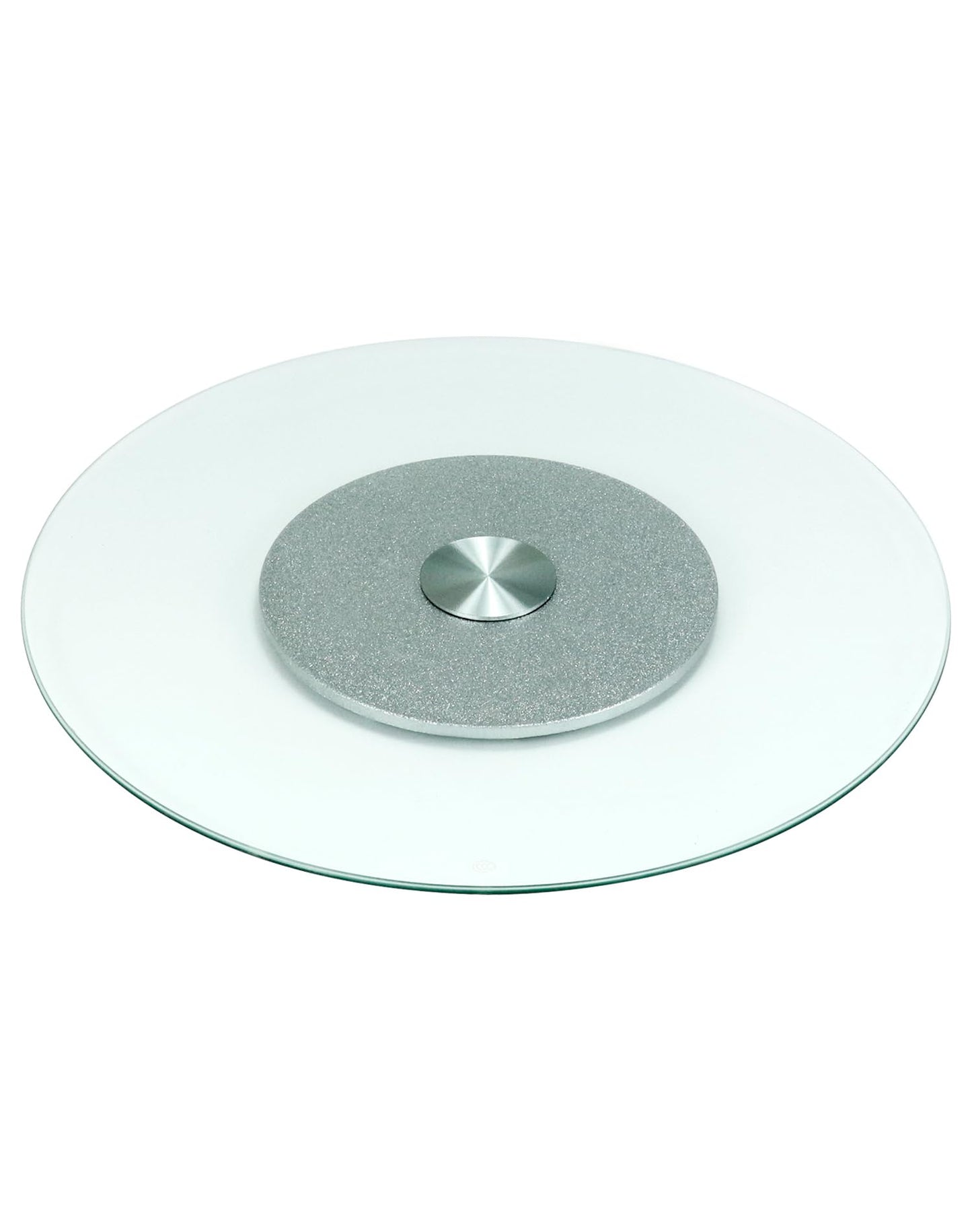 QWORK Tempered Glass Lazy Susan Rotating Serving Plate, Swivel Turntable, 70 cm / 27"