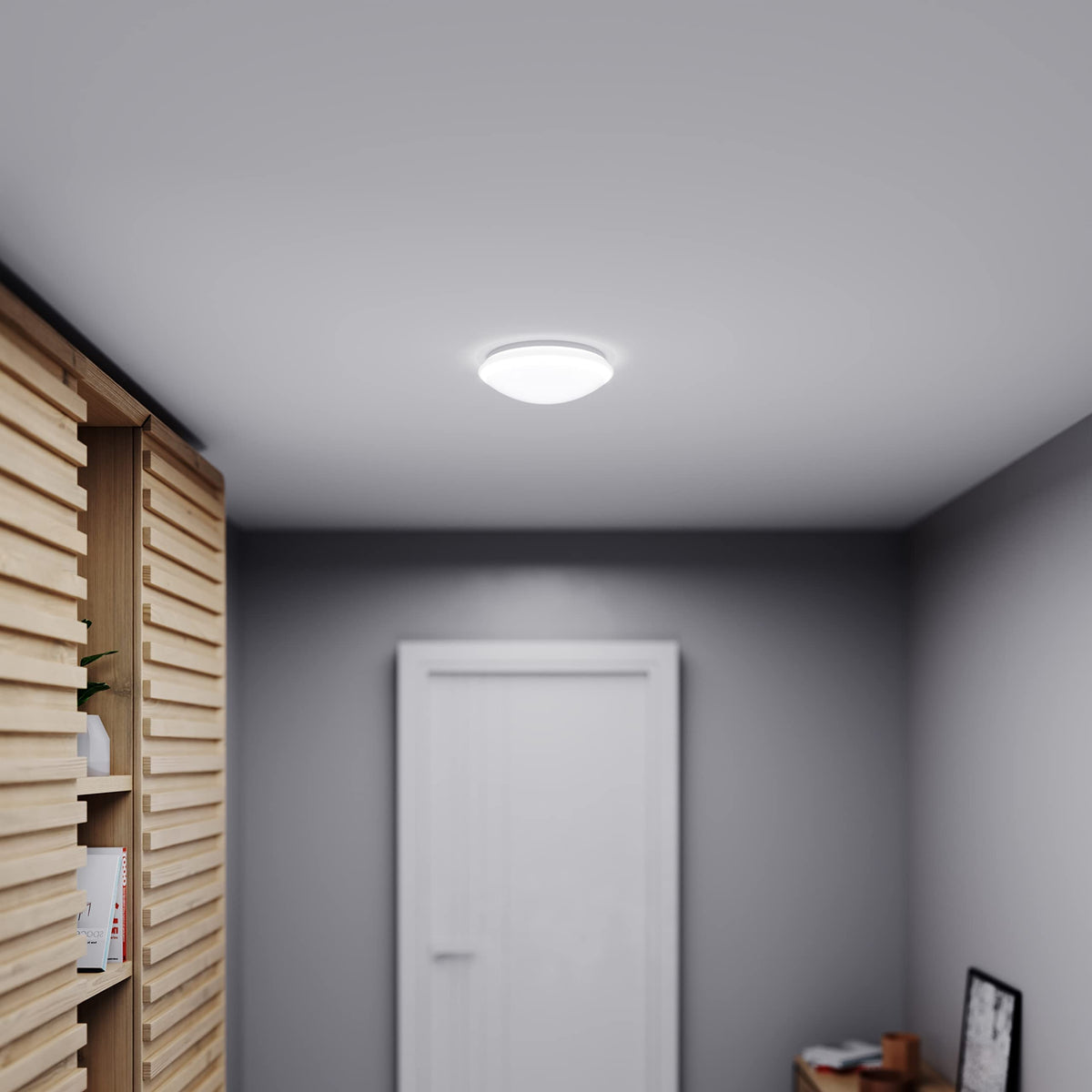 Steinel RS 16 L - sensor switched indoor lamp, 360 high-frequency motion sensor, 8m range, opal glass, E27 socket, 60 W, White