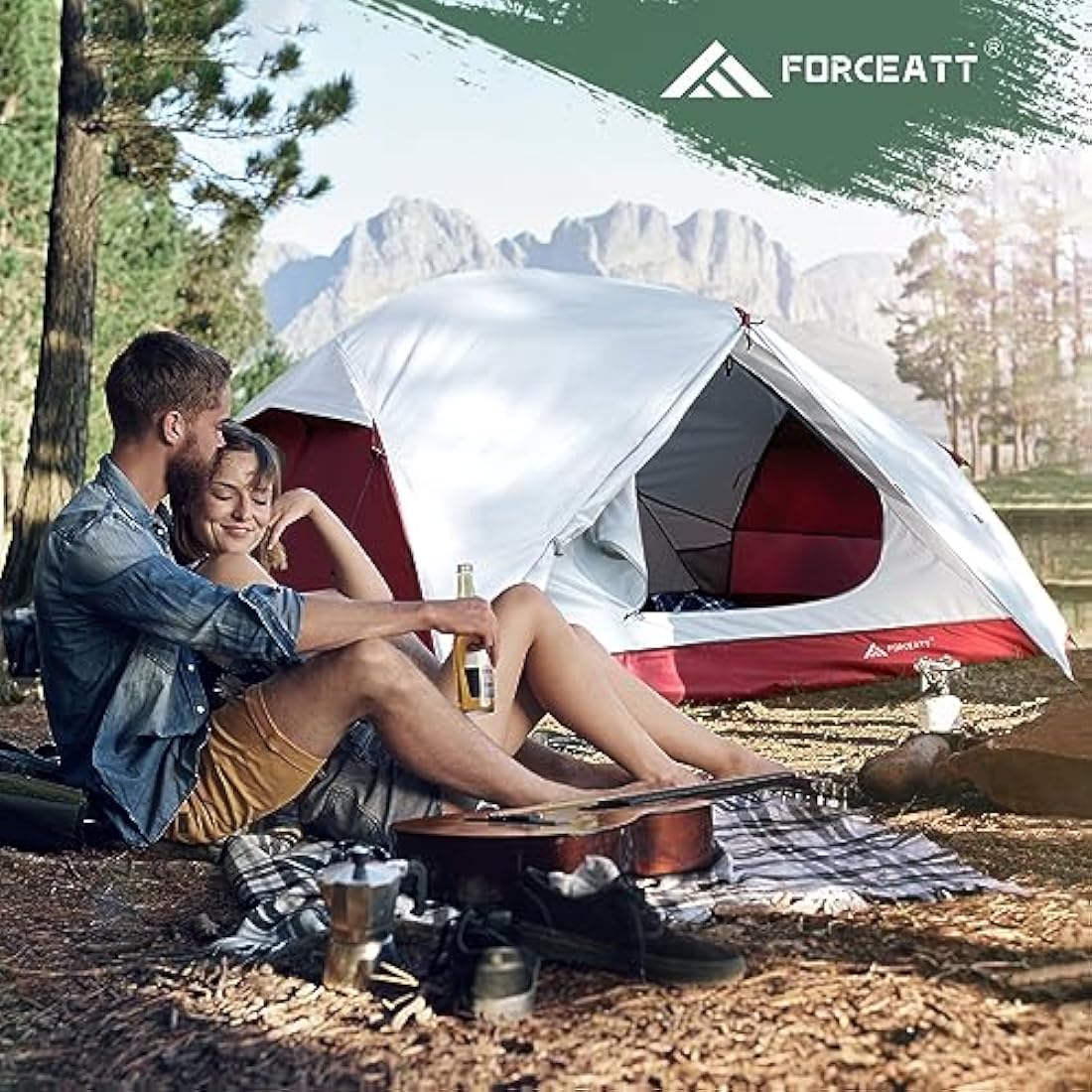 Forceatt Camping Tent,2-3 Man Tent for Outdoor PU3000mm Waterproof Tent Lightweight & Portable easy set up for Hiking Backping Eurohike