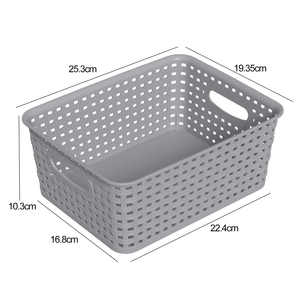 Hynomiky Small Weave Baskets Set of 12, Plastic Desktop Storage Basket, Grey