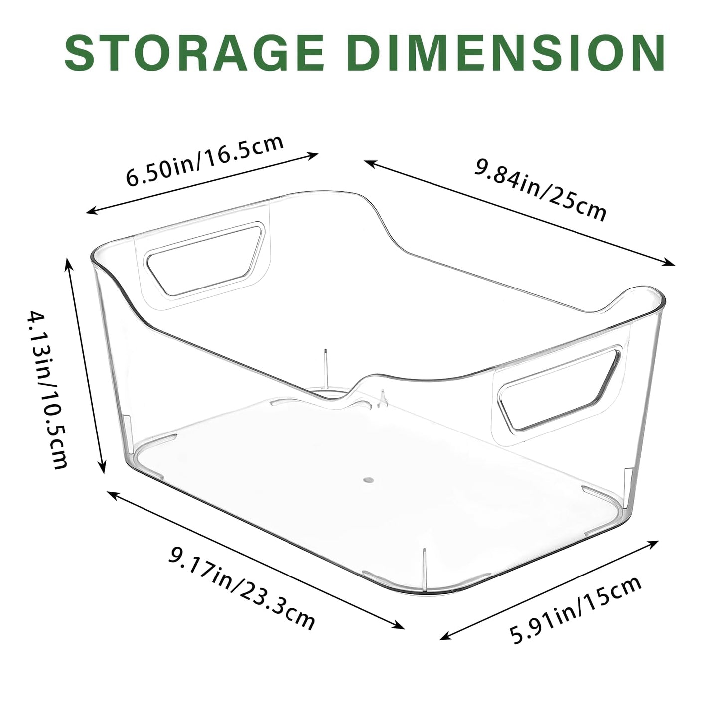 AntStep 6 Pack Clear Plastic Storage Box for Kitchen Storage & Organisation