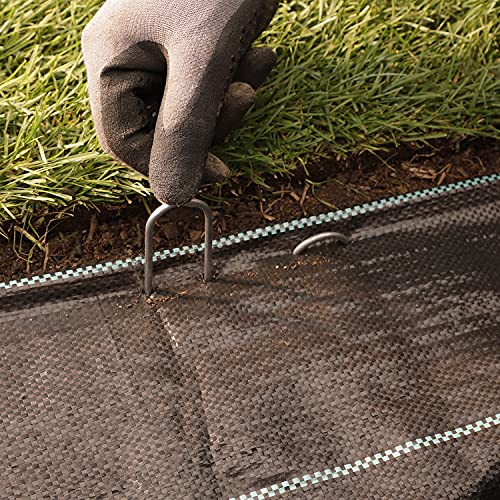 GardenMate Pack of 200 x 200mm multi-purpose steel Garden Securing Pegs - Ideal for hard floors - Made of 3.8mm thick galvanised steel wire