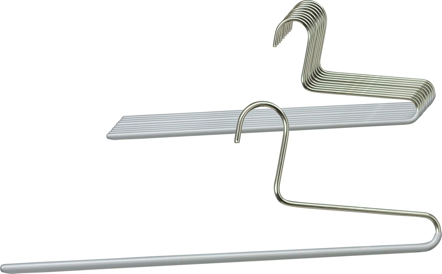 MAWA Hanger for Trousers, KH, Set of 10, Hangers for Clothes, Space Saving and Non-Slip, Perfect for Jeans, Fabric and Suit Pants