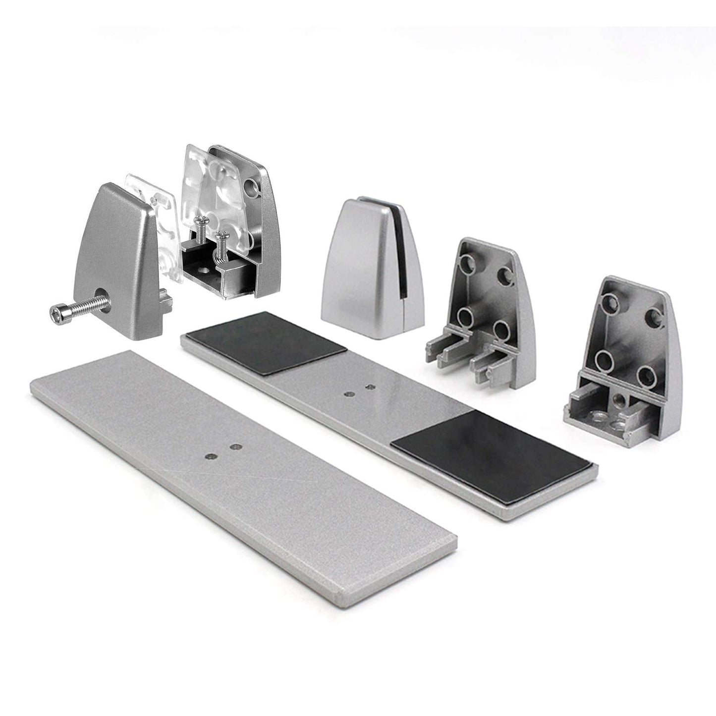 2 Pack Sneeze Guard Shield Base for Countertops, Stick On Heavy Duty Aluminum Partition Stand for Clear Acrylic Desktop Countertop Reception
