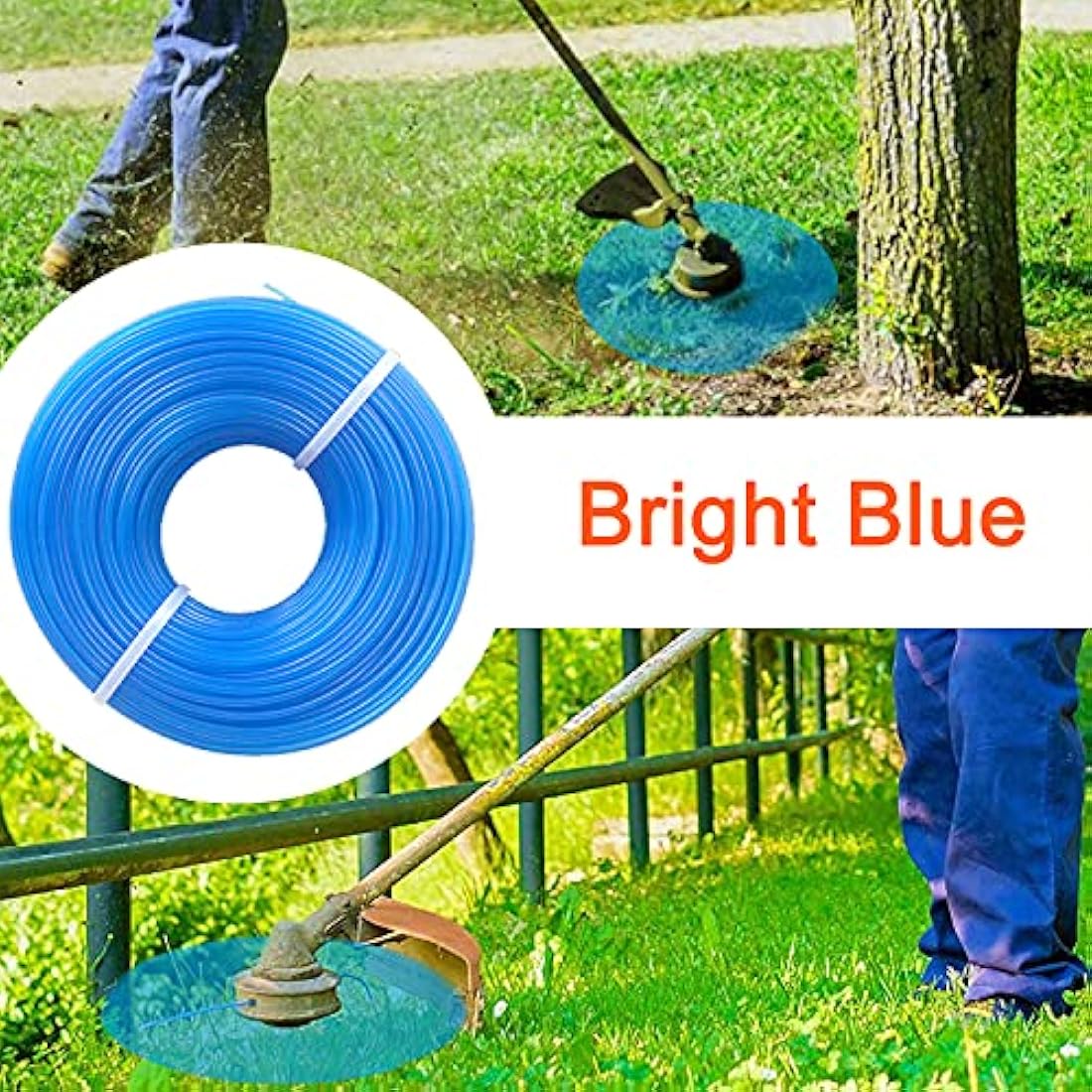 Zeqeey Grass Strimmer Line Diameter 1.6mm Length 100m Nylon Round Rope Grass Weed Trimmer String Line for Park Garden Yard Field Lawn, Blue