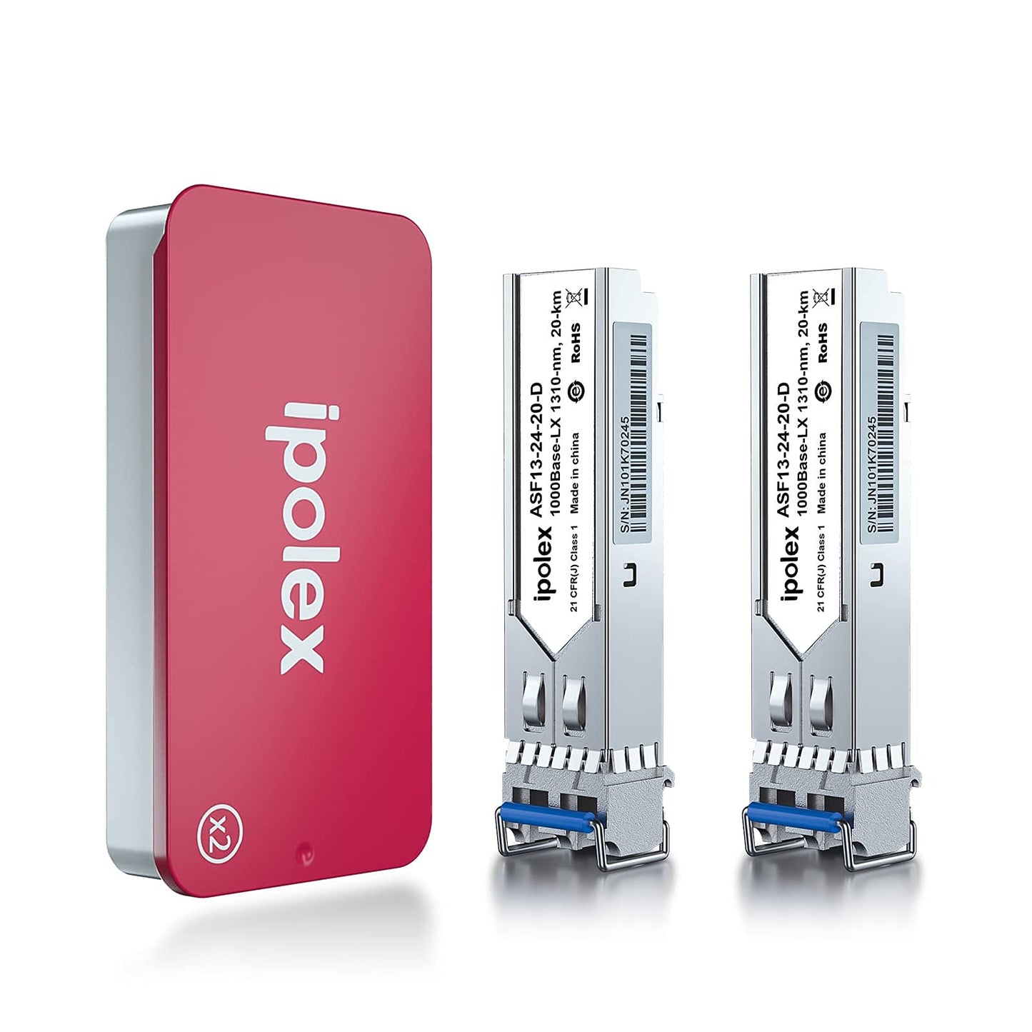 ipolex 2 PCS 1G SFP LX Singlemode LC Transceiver, 1000Base-LX Mini-Gbic Module Compatible with Cisco GLC-LH-SMD, Ubiquiti UF-SM-1G, Meraki, Netgear,