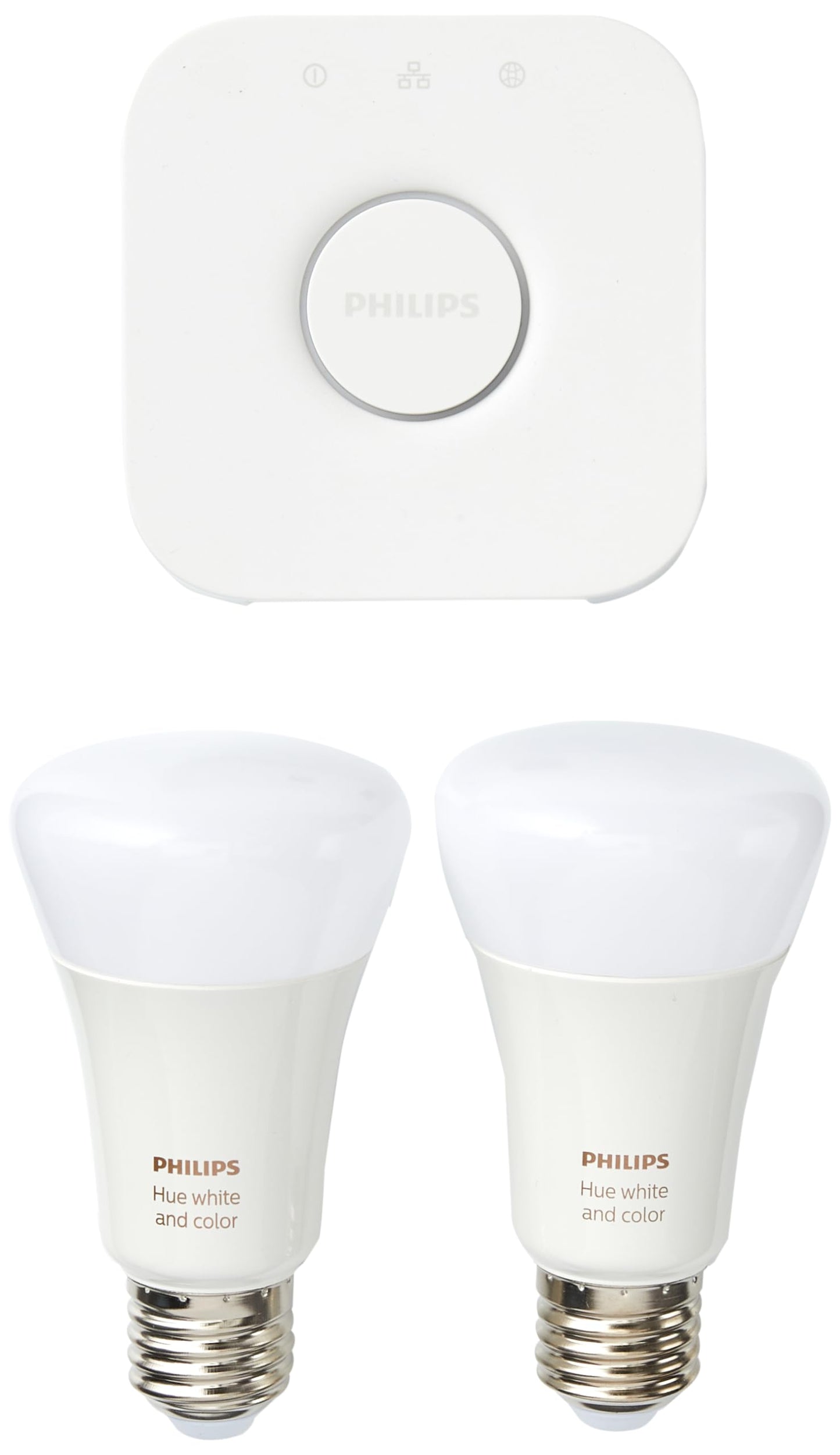 Philips Hue White & Color Ambiance Starter Set of 2 Lamps, Plastic, 19 W, White