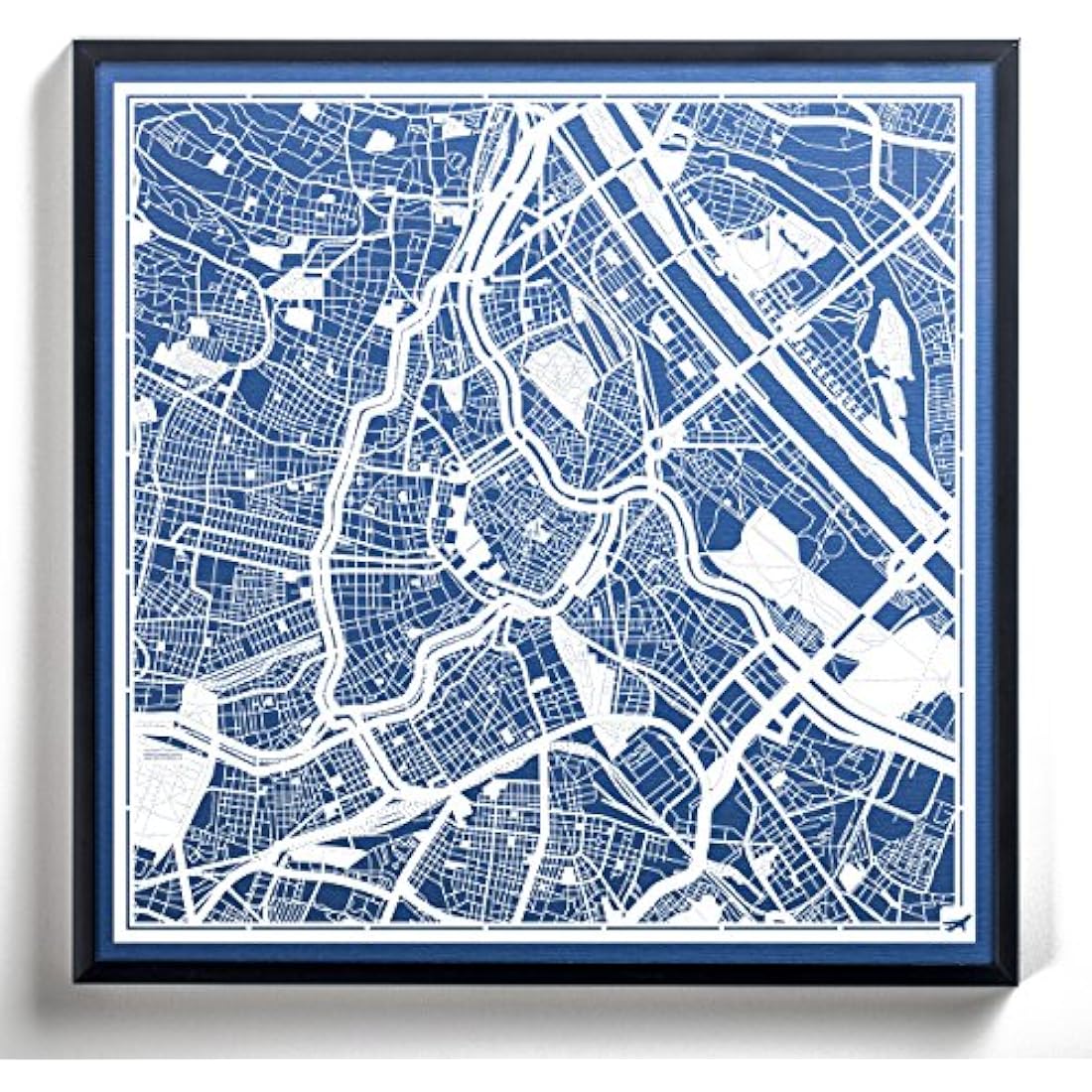 O3 DESIGN STUDIO Vienna Paper Cut Map White 30x30 cm Paper Art
