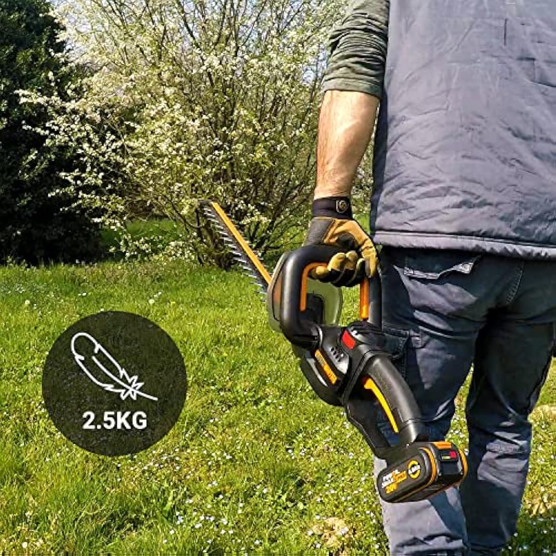 WORX Nitro 18V(20V MAX) Cordless Hedge Trimmers WG263E.9, PowerShare, Brushless, 54cm Cutting Length, Max. 27mm Cut Capacity, Safe and Easy to Use, without Battery and Charger