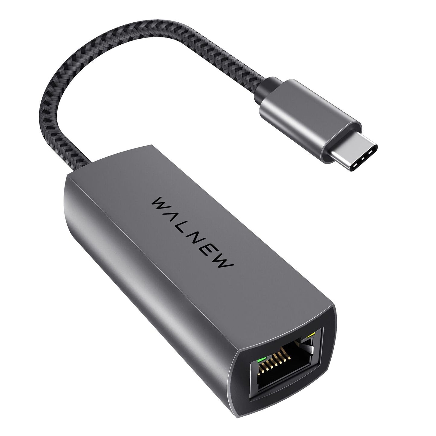 WALNEW USB-C Ethernet Adapter 2.5 Gigabit, USBC to RJ45 LAN Connector, 2.5Gb Network Cable Converter Thunderbolt 3 for NAS Server,Mac,MacBook