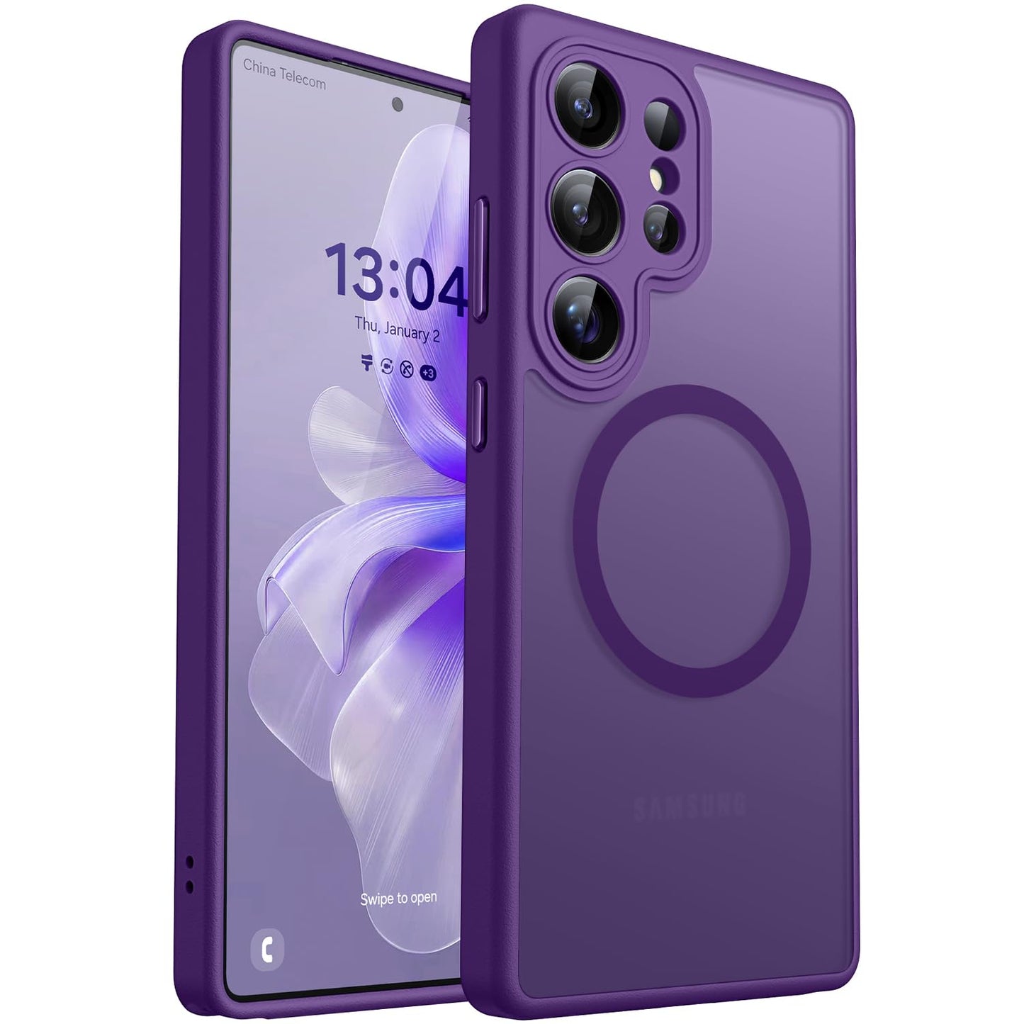 CANSHN Magnetic for Samsung Galaxy S25 Ultra Case(6.9 Inch), Upgraded [Full Camera Protection] [Compatible with Magsafe] [Translucent Matte]