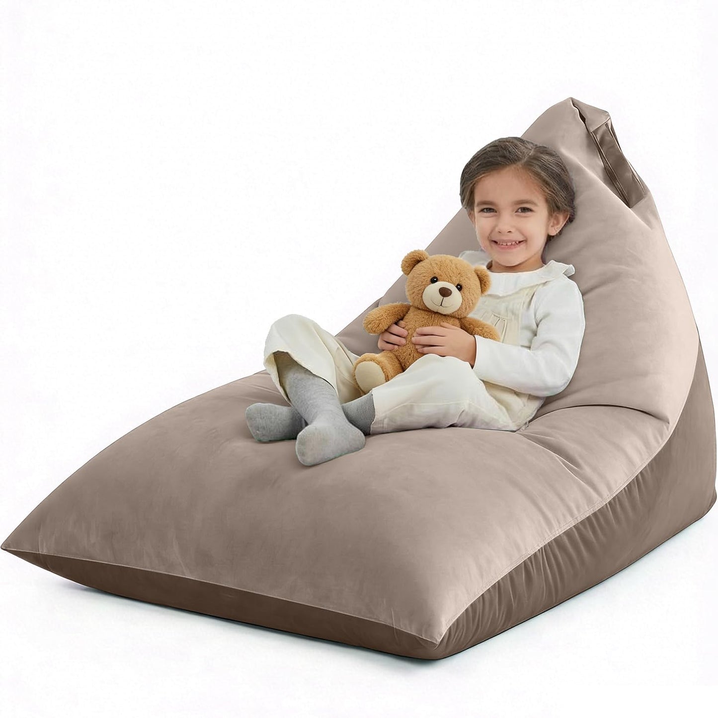Nobildonna 4ft Bean Bag Chair Cover (No Filler) for Adults, 400L Extra Large Triangular Beanbag Chair Cover