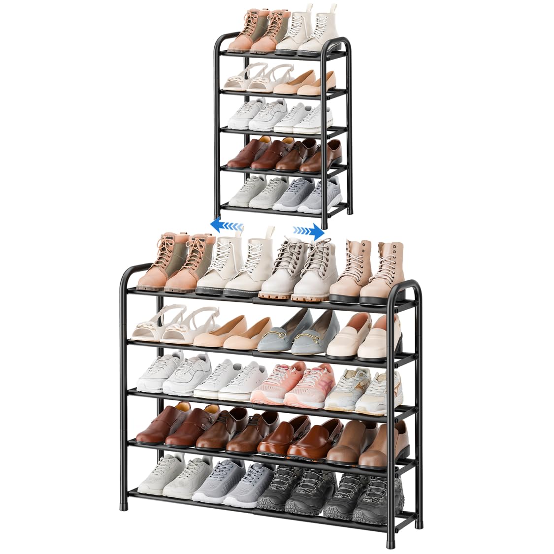 ENJOYBASICS Expandable Shoe Rack, 5 Tier Adjustable Shoe Storage Shelf