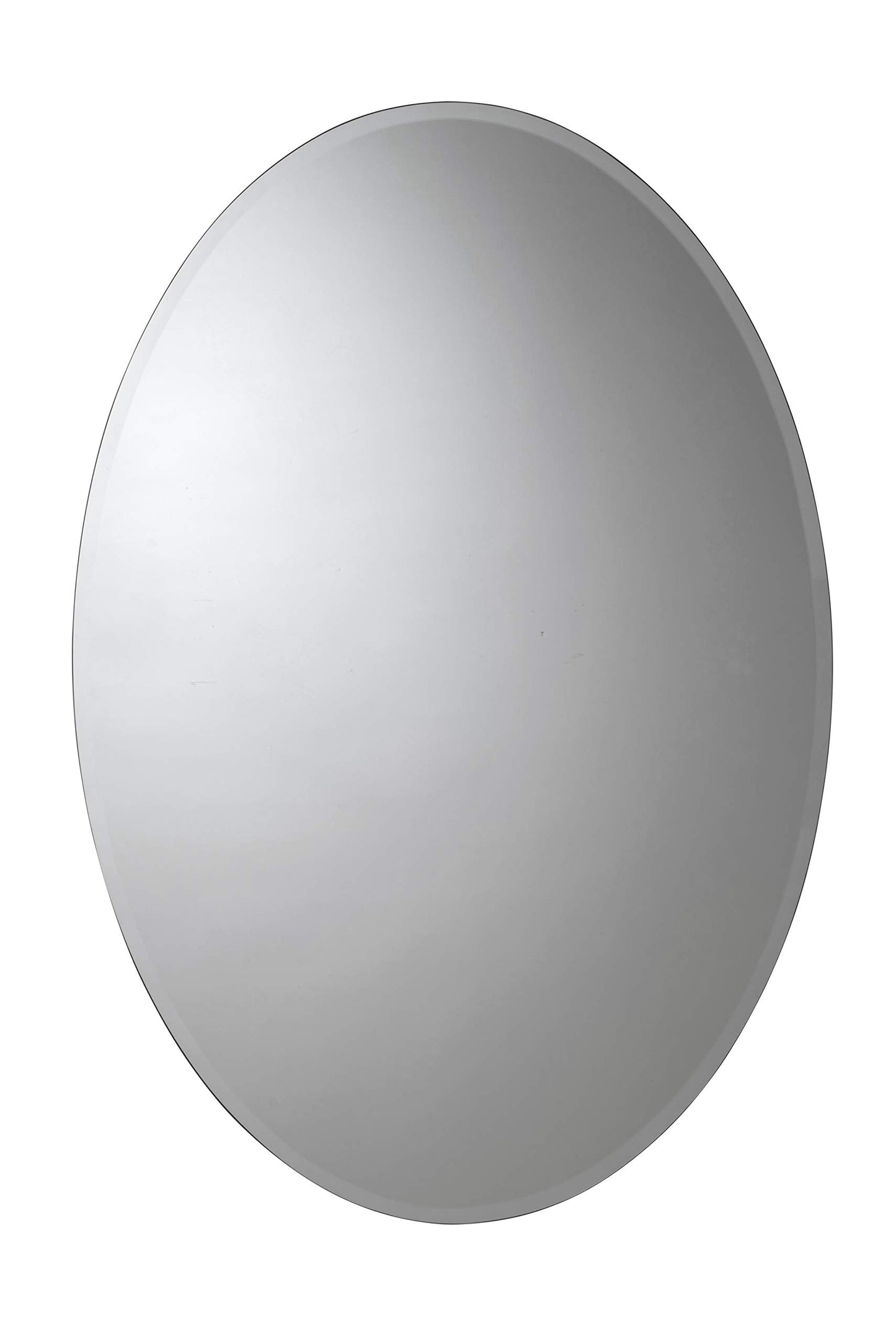 Croydex Orwell Oval Aluminium Bathroom Mirror Cabinet, Single Door Bathroom Cabinet with Mirror, Recessed/Surface Mount, easy Hang 'n' Lock