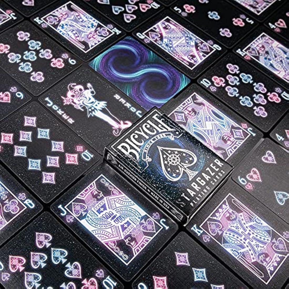 Bicycle Stargazer Playing Cards - 1 Deck, Air Cushion Finish, Professional, Superb Handling & Durability, Great Gift For Card Collectors, Black