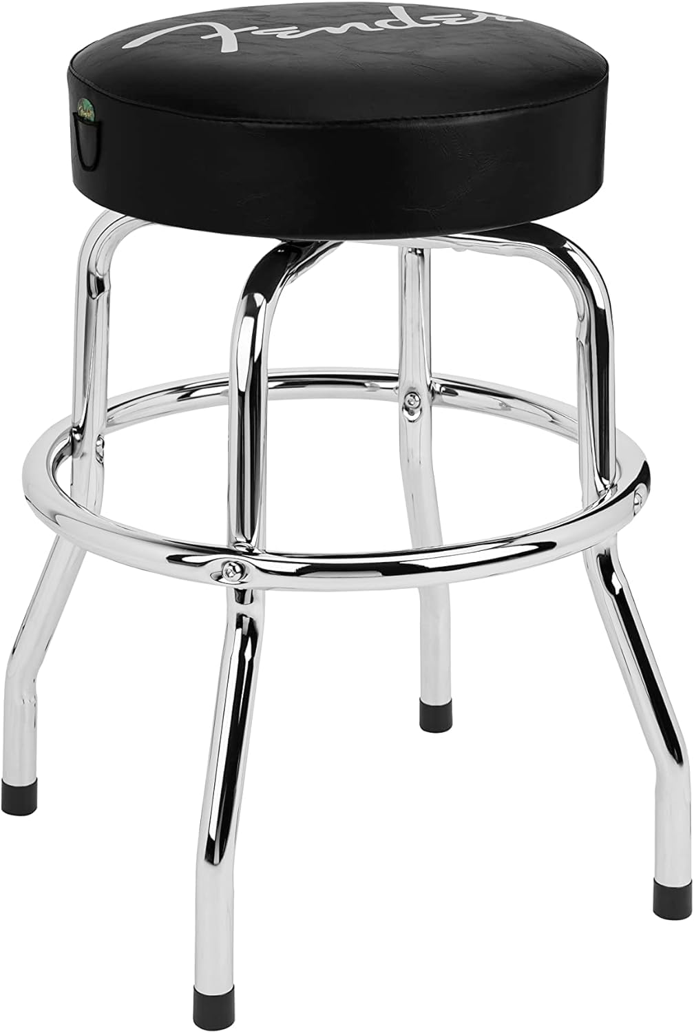 Fender Spaghetti Logo Barstool, Swivel Padded Guitar Stool, 24 In