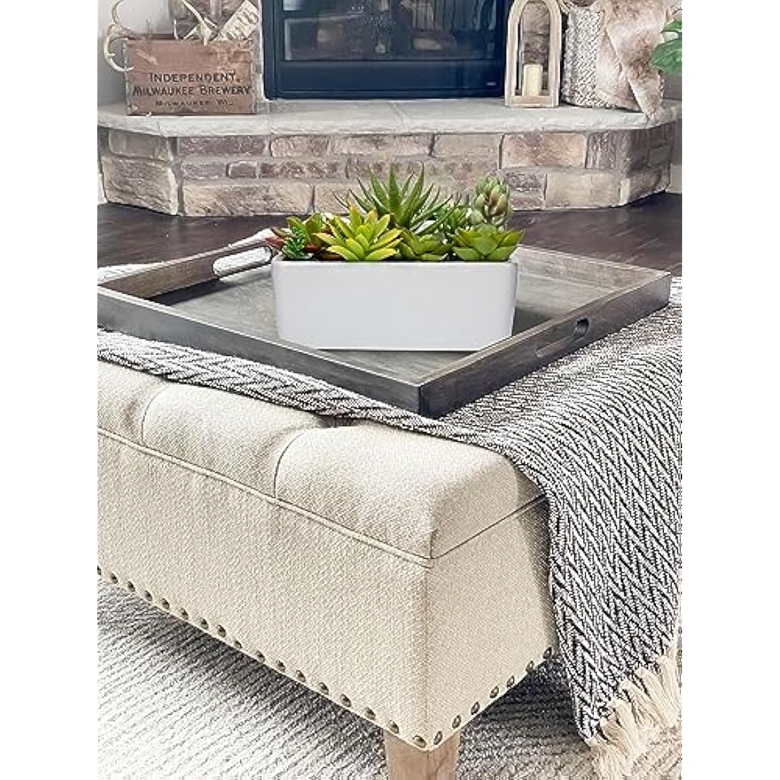 Briful Artificial Succulent Plants Faux Succulents in White Ceramic Pot, Fake Plants Artificial Succulents Potting Mix Artificial Plants in Pot for Office Home Bathroom Shelf Decor