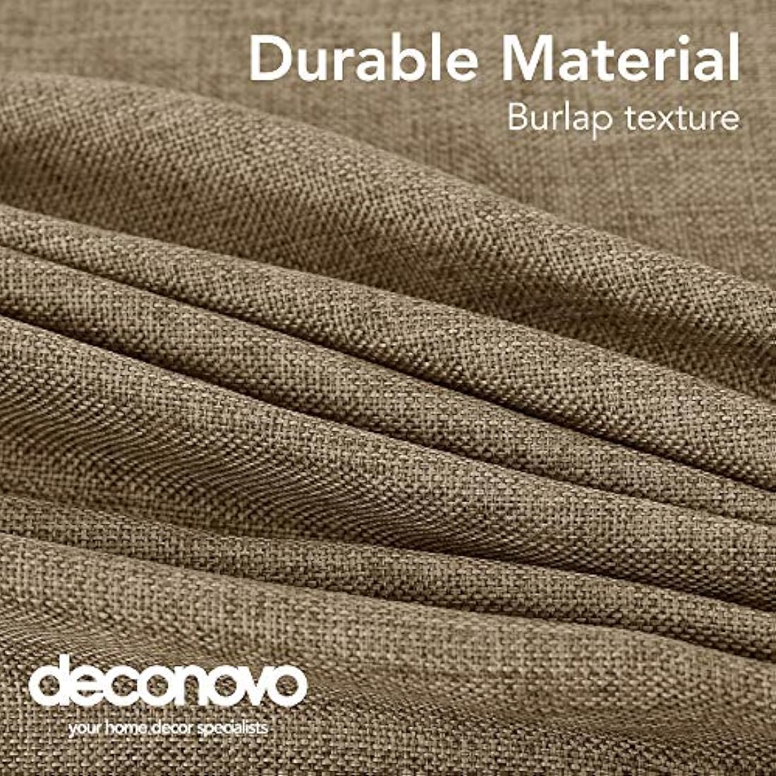Deconovo Faux Linen Rectangle Water Resistant Table Cloth for Dinning 59x95in(150x240cm) Light Brown