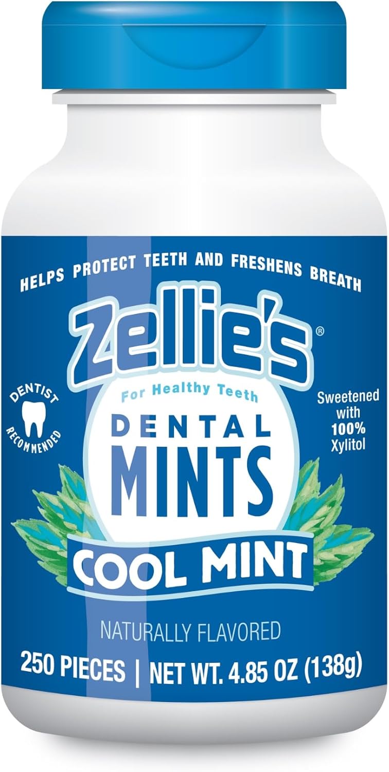 Xylitol Sugar Free Cool Mint Breath Mints | Non-Gmo, Low-Calorie, Gluten Free, Vegan & Kosher Mints (250 Count - Pack Of 1)