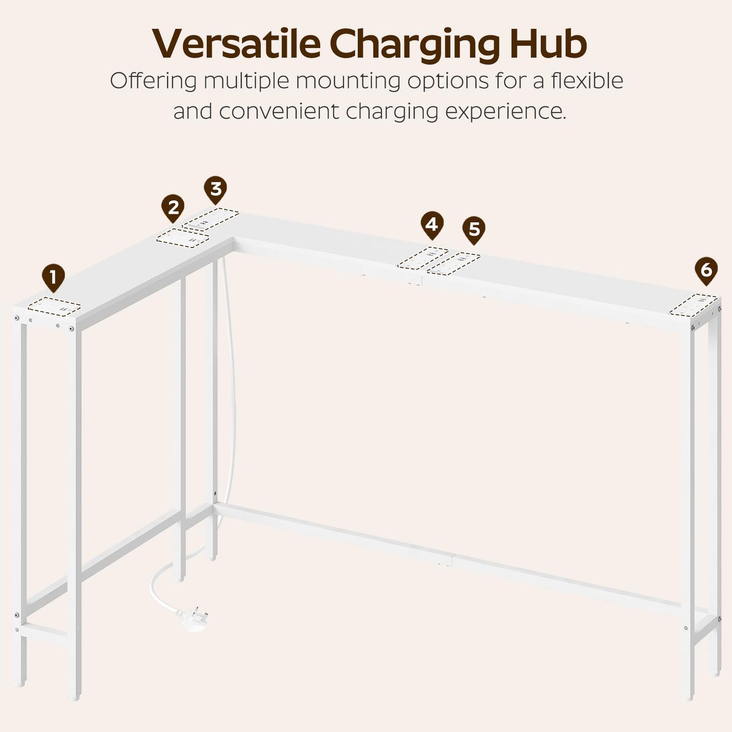 YATINEY Slim Console Table, 180 cm Narrow Sofa Table with Power Outlets, Behind Entryway Table, 3 Assembly Options, for Entryway, White XCT07KWW