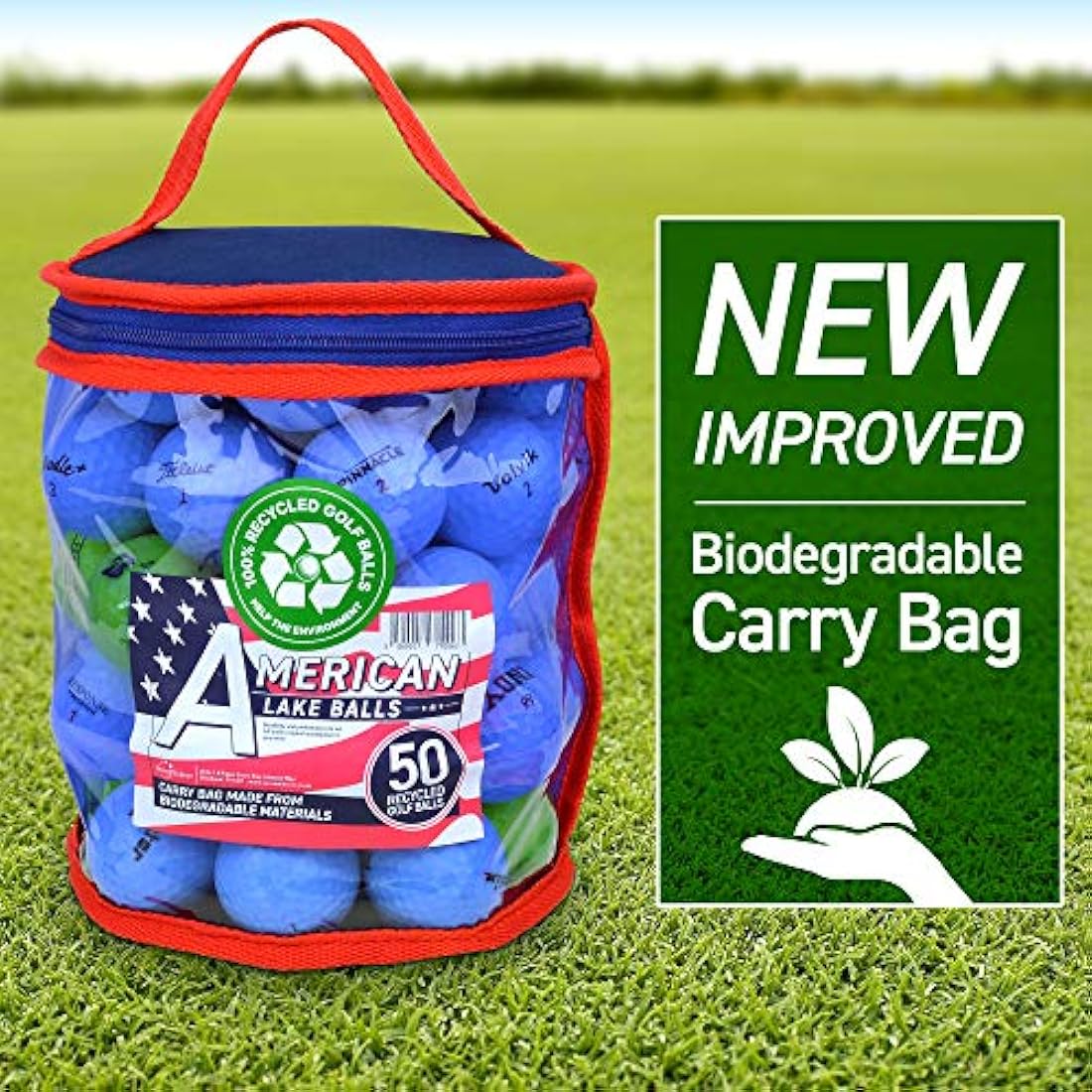 Second Chance Lake Golf Balls with Reuseable Carry Bag - Select 25, 36, 50 or 100 Golf Balls