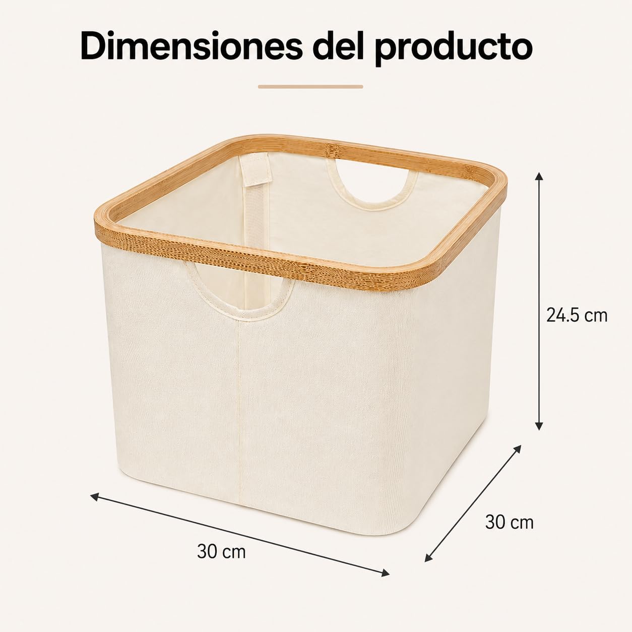 LIN HOME RS22110 Stackable Organizer Boxes with Soft Structure Canvas and Stable Bombu Frame Foldable Closet Organizer for Bathroom or Bedroom
