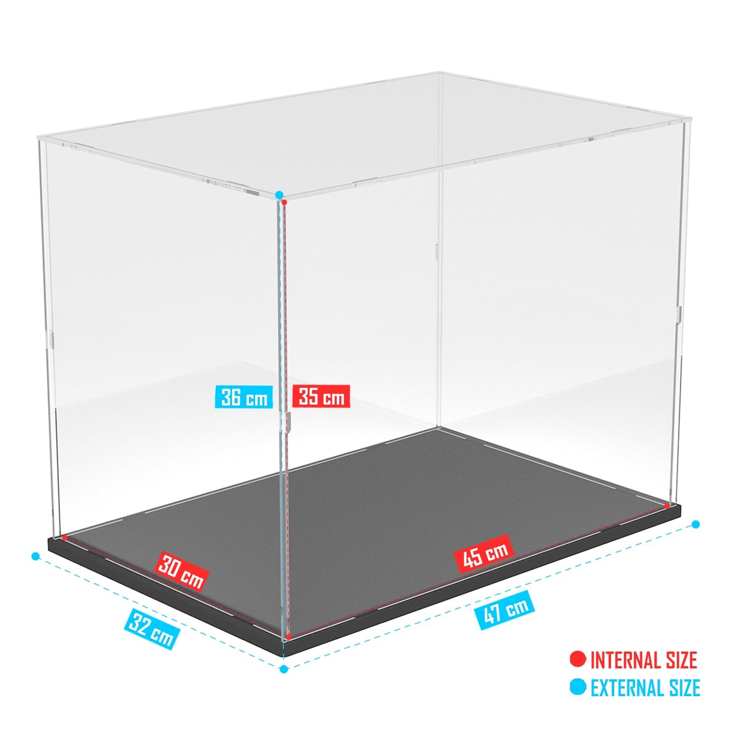 Nynelly Acrylic Display Case for Lego Notre Dame 21061 for Lego Bowser 71411 Models Figures - Assemble Dustproof Thickened Clear Display Box Cabinet