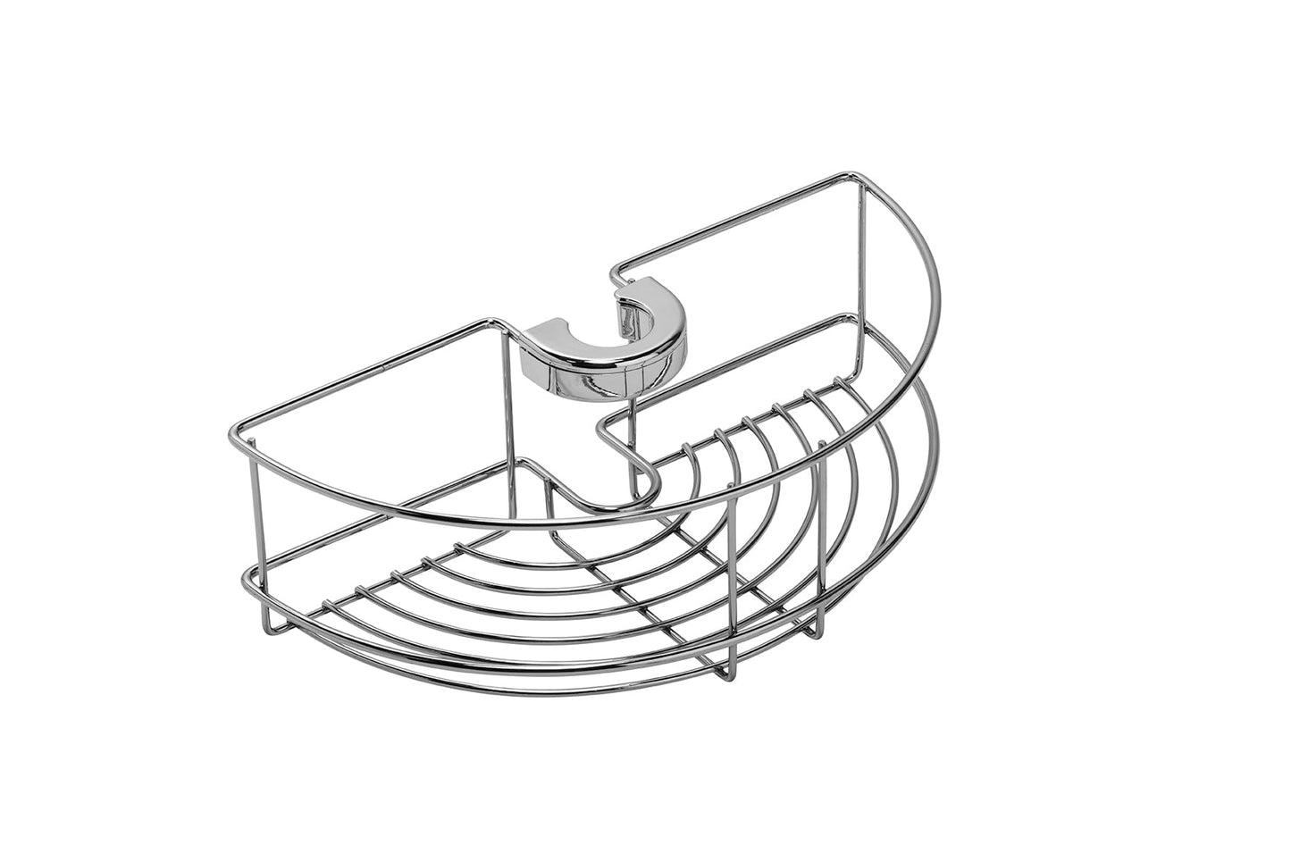 Croydex Clip On Riser Rail Shower Caddy - Easy to Fit Chrome Finish Bathroom Storage, Rust-Free Clip-on Basket with 5-Year Guarantee, Fits Standard