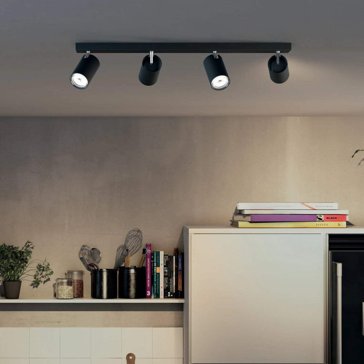 Philips MyLiving 5059430pn GU10 Black Point of Illumination  Point of Light (Black, Metal, GU10, 4 Bulb (S), 10 W, 9.2 mm