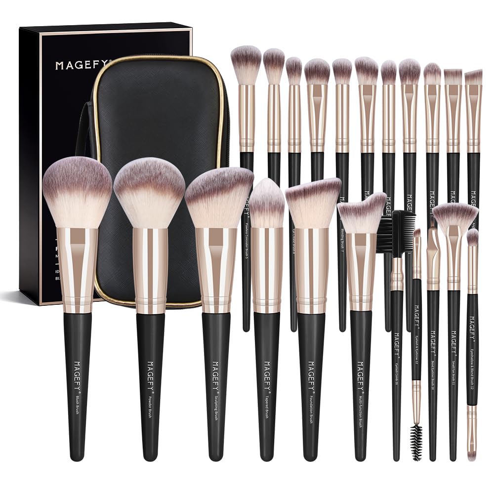 Makeup Brushes 22Pcs Professional Makeup Brush Set Blending Foundation Powder Blush Concealers Eyeshadow Eyebrow Eyeliner Brushes Premium Synthetic