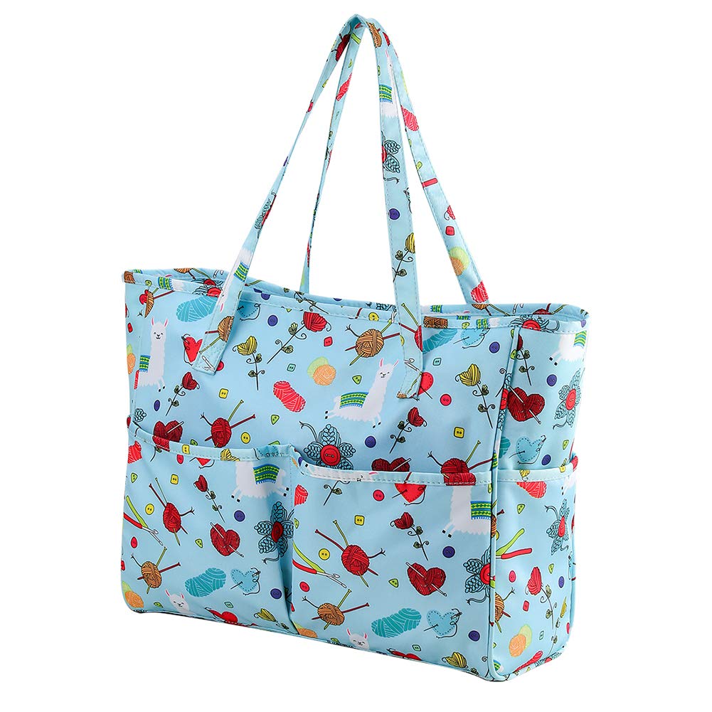 Coopay Craft Bag for Crochet Knitting Cross Stitch, Tote Bag for Embroidery Project, Knitting Needles or Diamond Painting Tools, Knitting Bags Yarn