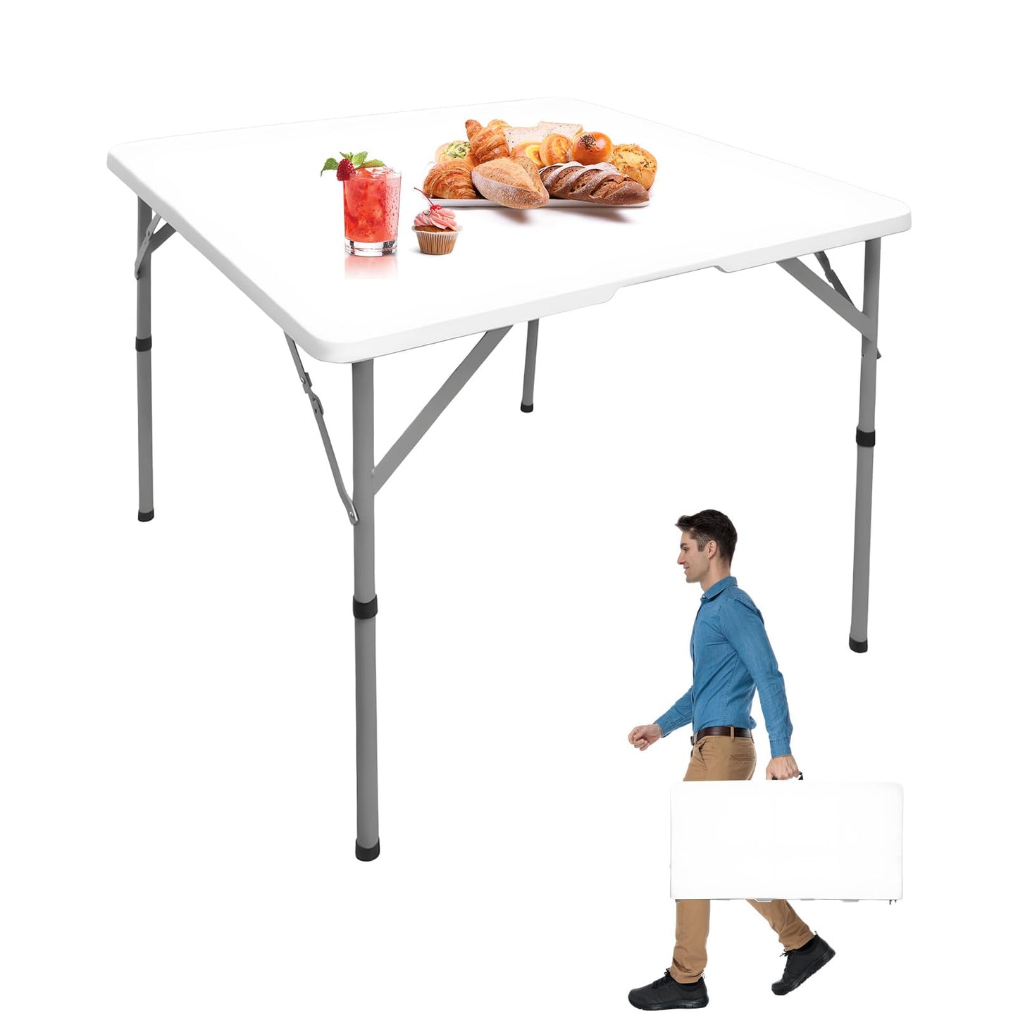 HQTrailTrekker Folding Card Table Portable Folding Table for Indoor and Outdoor Use for Camping and Picnic Versatile Lightweight Design Easy to Store
