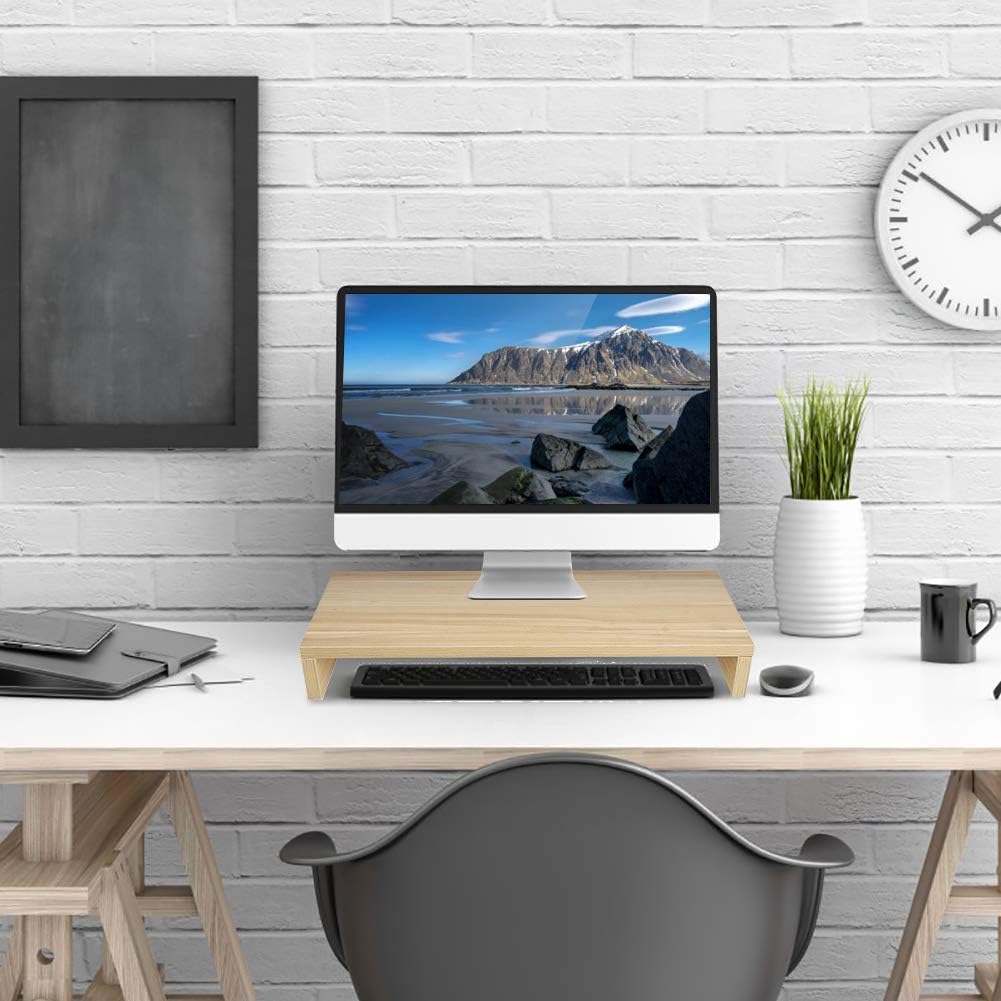 Ejoyous Wood Monitor Stand Riser, Desk Monitor Stand Ergonomic Laptop Stand for Computer, Notebook, PC(50x20x7.7cm)
