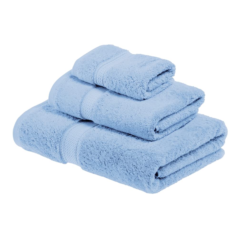 Superior 3-Piece Egyptian Cotton Towel Set, Light Blue