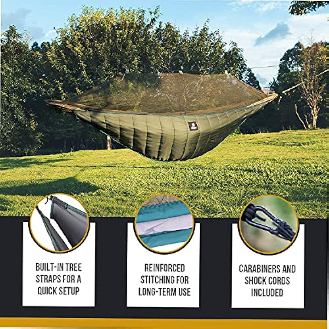 OneTigris Night Protector Ultralight Hammock Underquilt, Full Length Camping Quilt for Hammocks Warm 3-4 Seasons, Weighs only 800g, Great for Camping Hiking Backpacking Traveling Beach