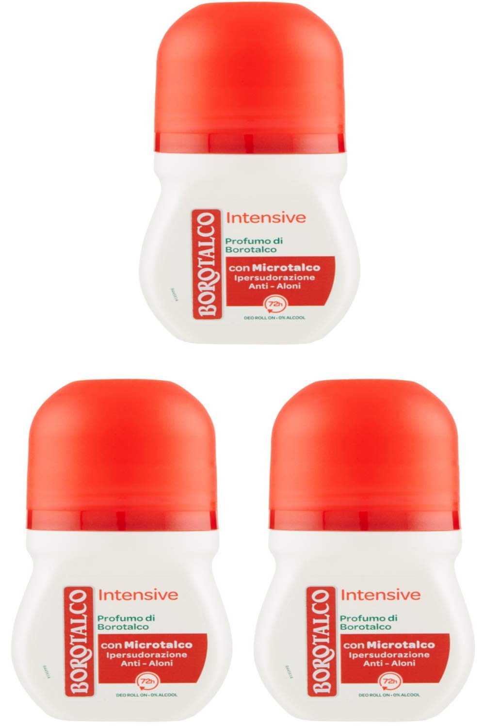 3x Borotalco Roberts Intensive Talcum Scent Deo Deodorant Roll-on 50ml 72h!